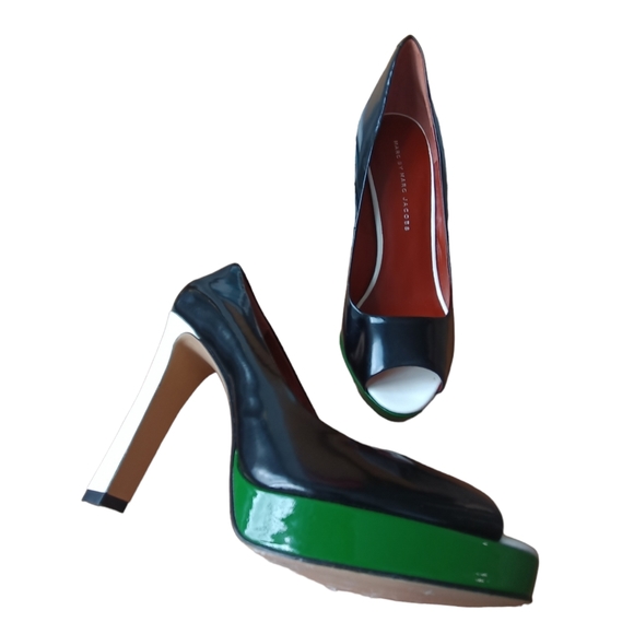 Marc By Marc Jacobs Color Block Peep Toe Pumps " HOT!" - Picture 16 of 16